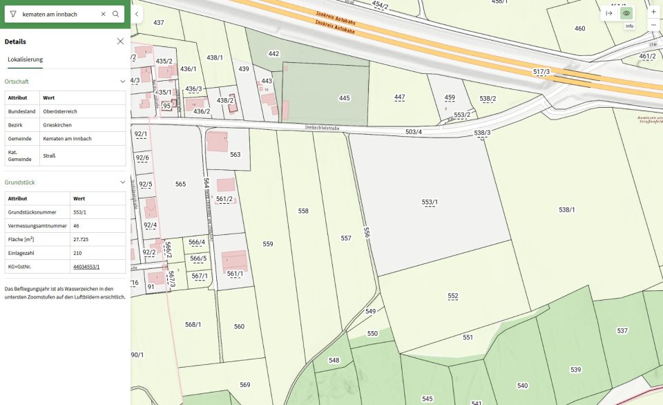 Altlasten-GIS, Gewerbegrund in Kematen am Innbach