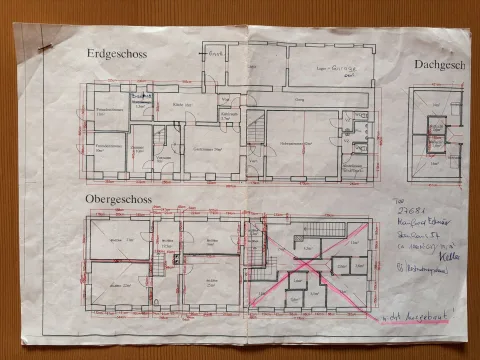 Bestandsplan EG OG DG, Wohn- und Geschäftshaus in Steinhaus